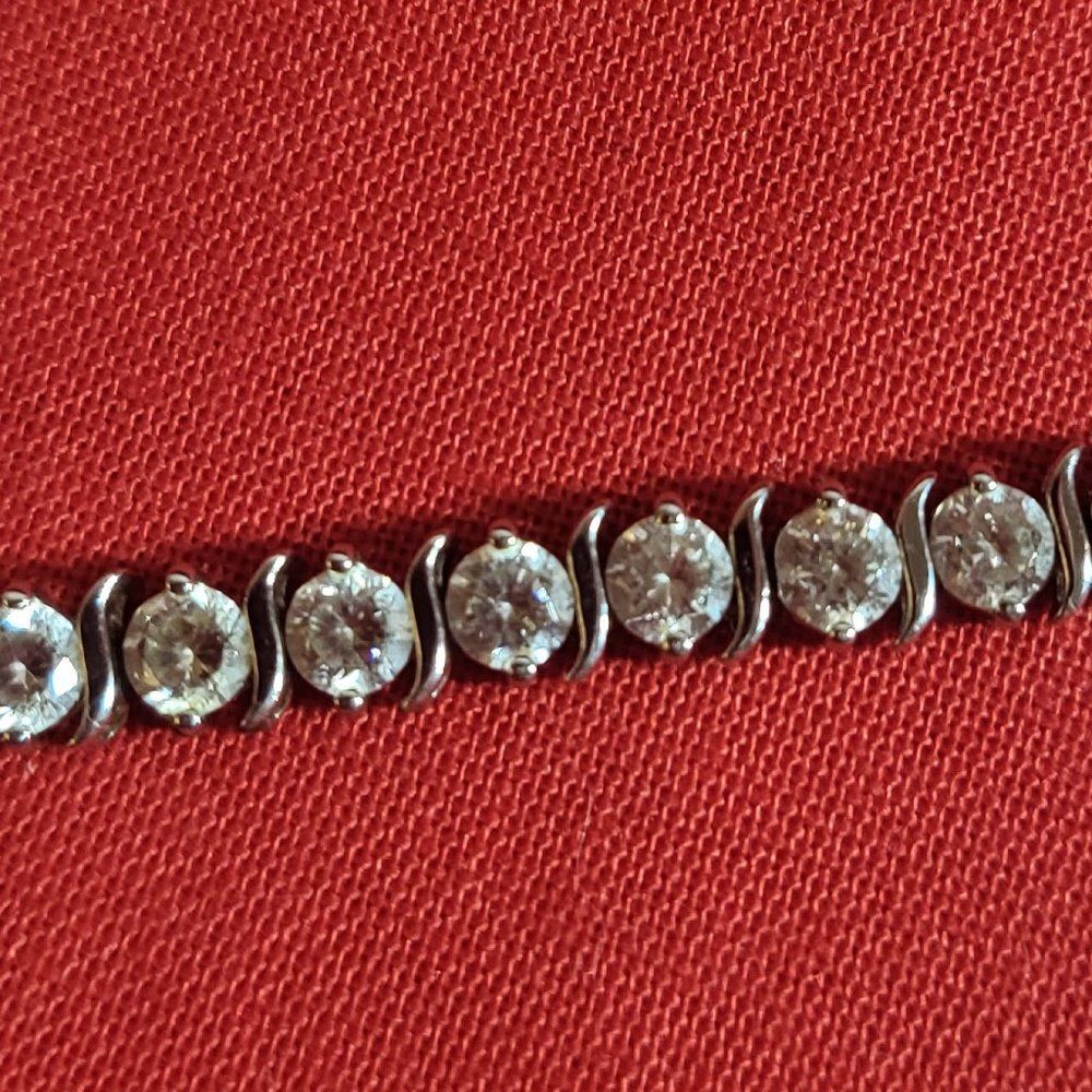 Sterling Silver CZ Tennis Bracelet - Picture 3 of 8